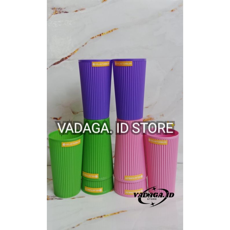 NEW CANGKIR 1LUSIN/12PCS GELAS MINUM MOTIF BAMBU PLASTIK TEBAL DAN BERKUALITAS