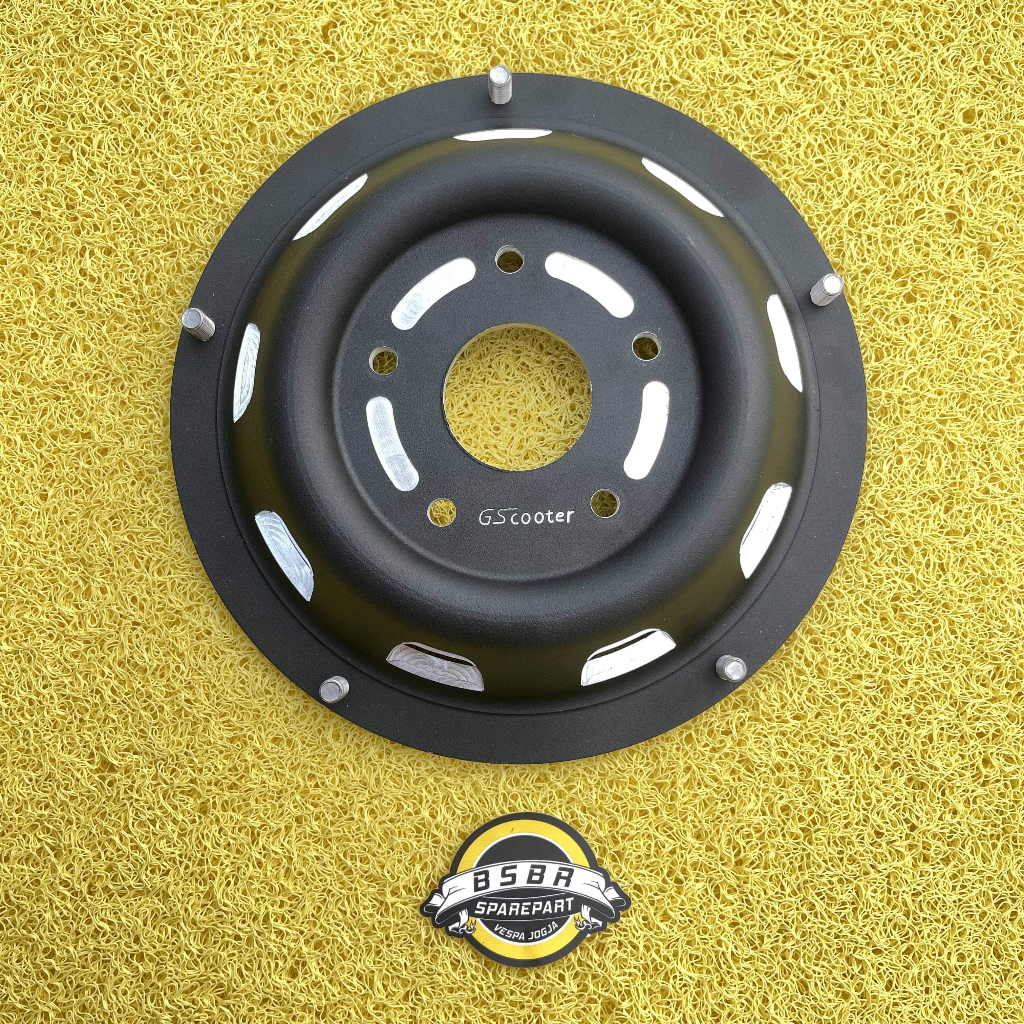 Ufo Rally Velg Ring 10 Lubang 5 GScooter warna Polish dan Hitam | Sparepart Vespa Jogja