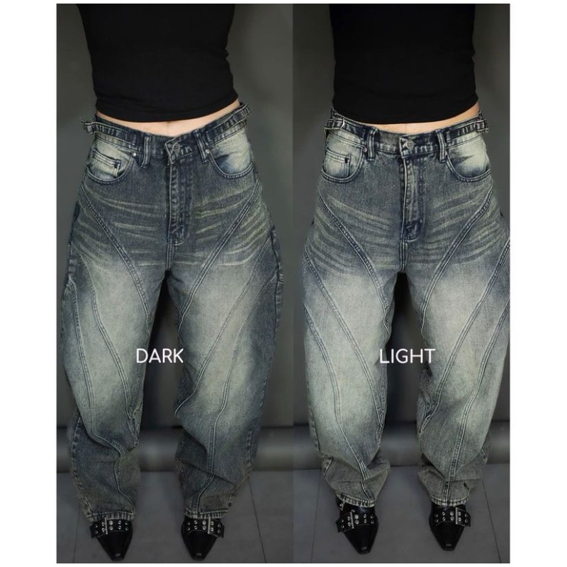 [ ORIGINAL ] CATHA SNOW WASHED BAGGY JEANS