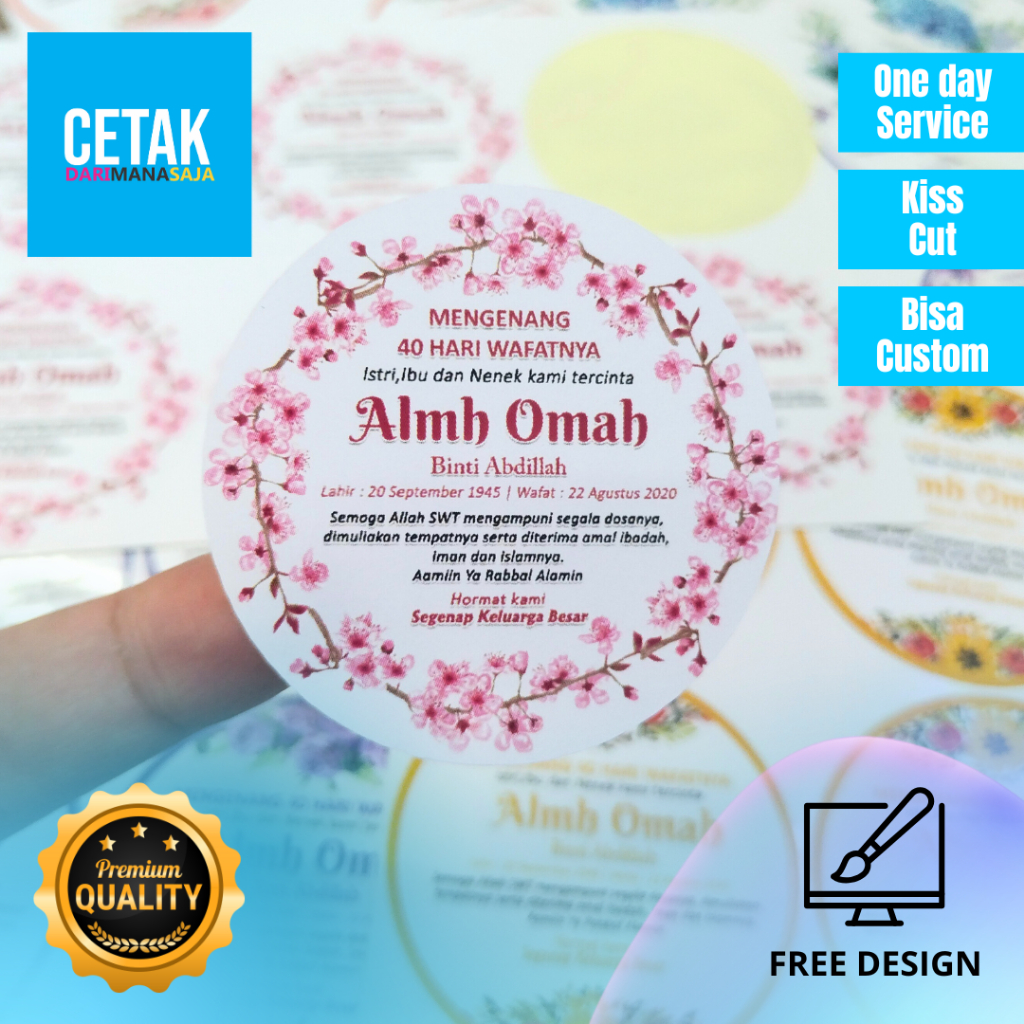 

5-7 Stiker Tahlil Haul Mengenang Wafatnya 40 100 1000 Hari Tahlilan Pengajian Sticker