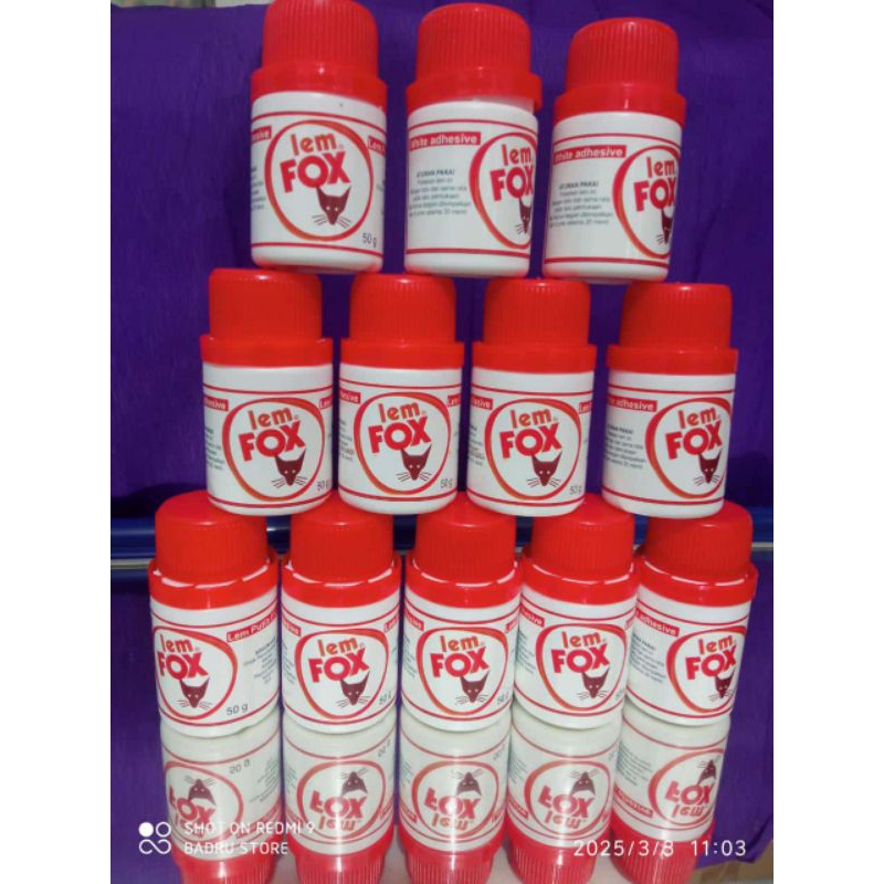

LEM FOX PVaC 50gr (1Lusin) LEM KERTAS/LEM ANAK SEKOLAH/LEM KREASI/LEM KETERAMPILAN