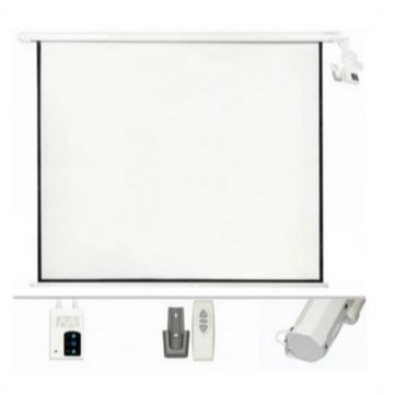 Screen Projector Motorized Layar Proyektor 70"/84"/100"/120" Dinding Gantung Layar Proyektor Otomati