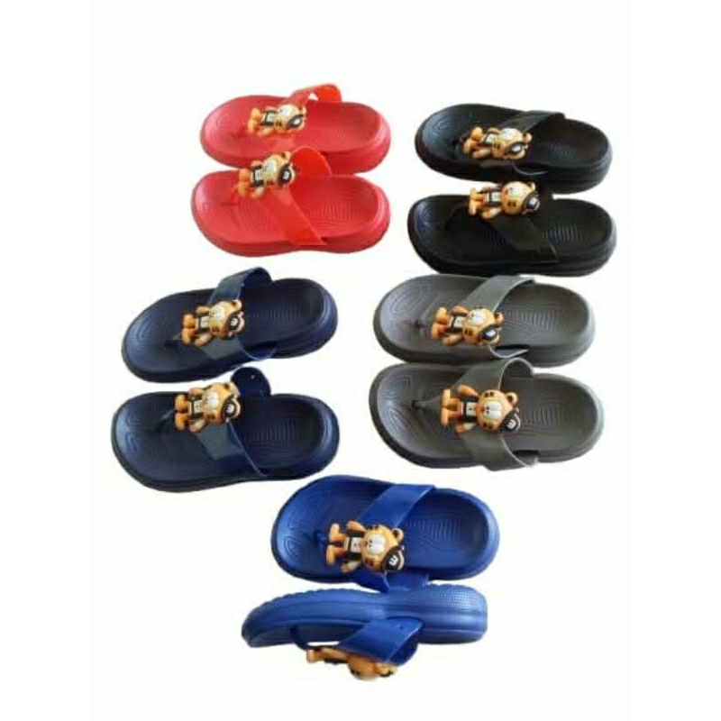 Sandal_Smd Sendal Anak Cowok Laki Jepit Motif Harimau Morego E-8806 Karet Empuk