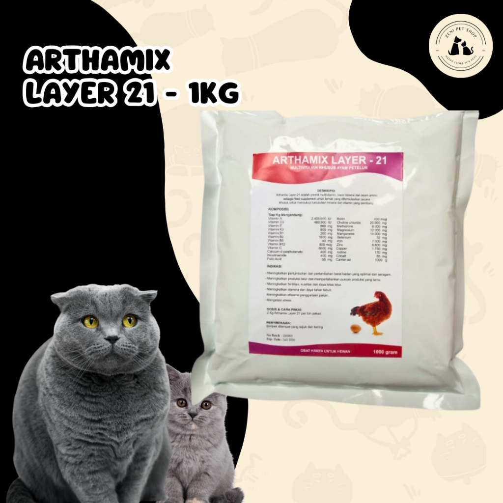 Arthamix Layer 1 Kg - Arthamix 21 - Premix Ayam Petelur - Premix Ayam Berkualitas