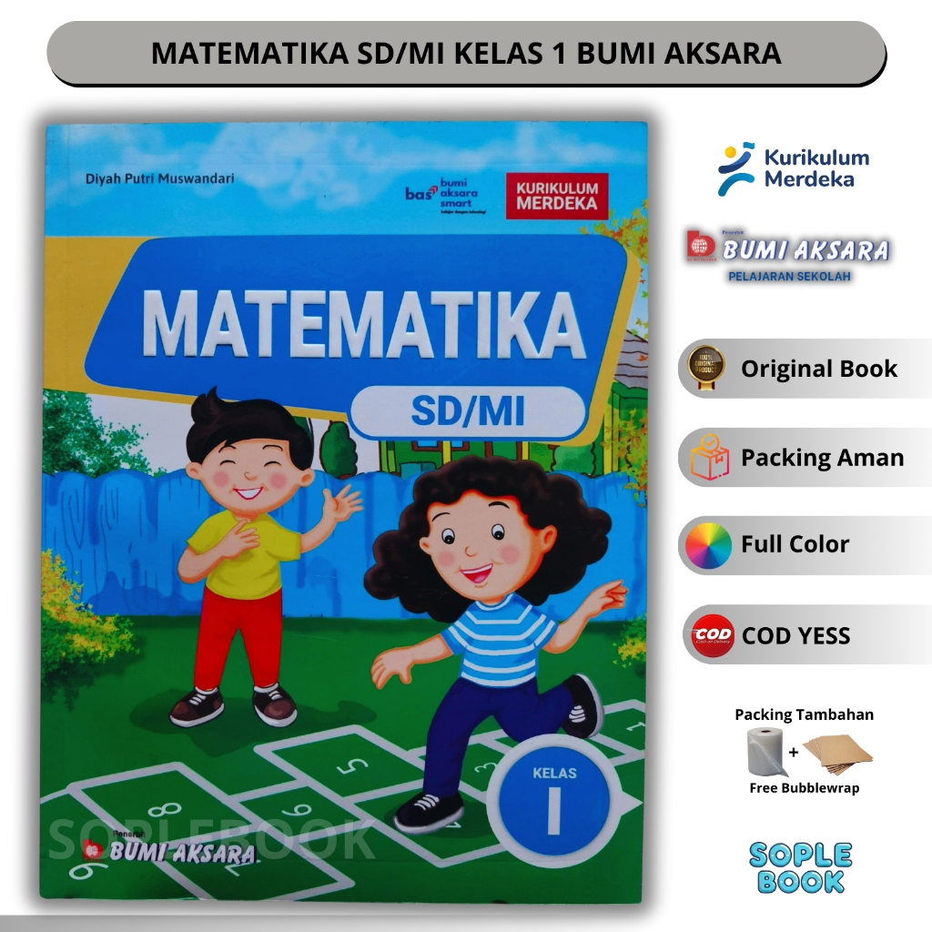 Buku Matematika Untuk SD/MI Kelas 1 Kurikulum Merdeka Bumi Aksara