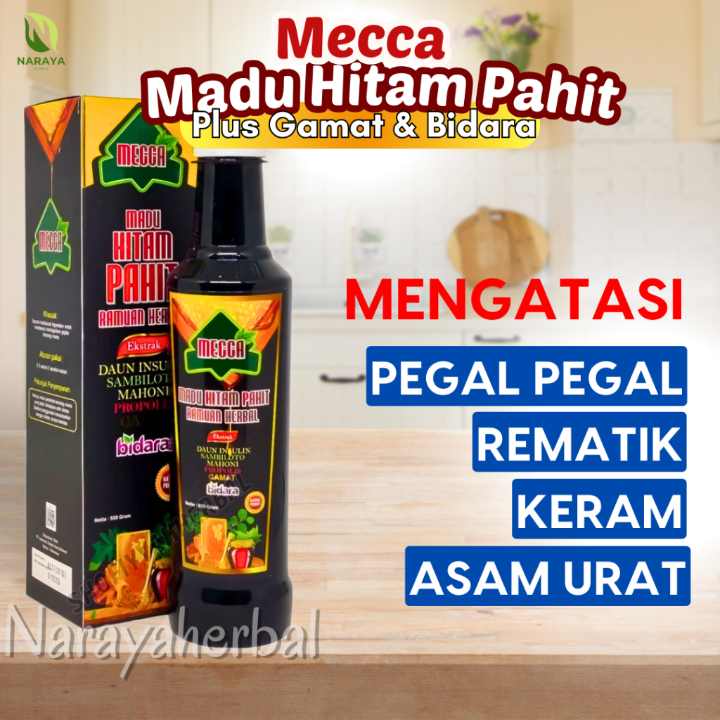 

Madu Hitam Pahit Mecca Plus Propolis GAMAT BIDARA 500gram Original
