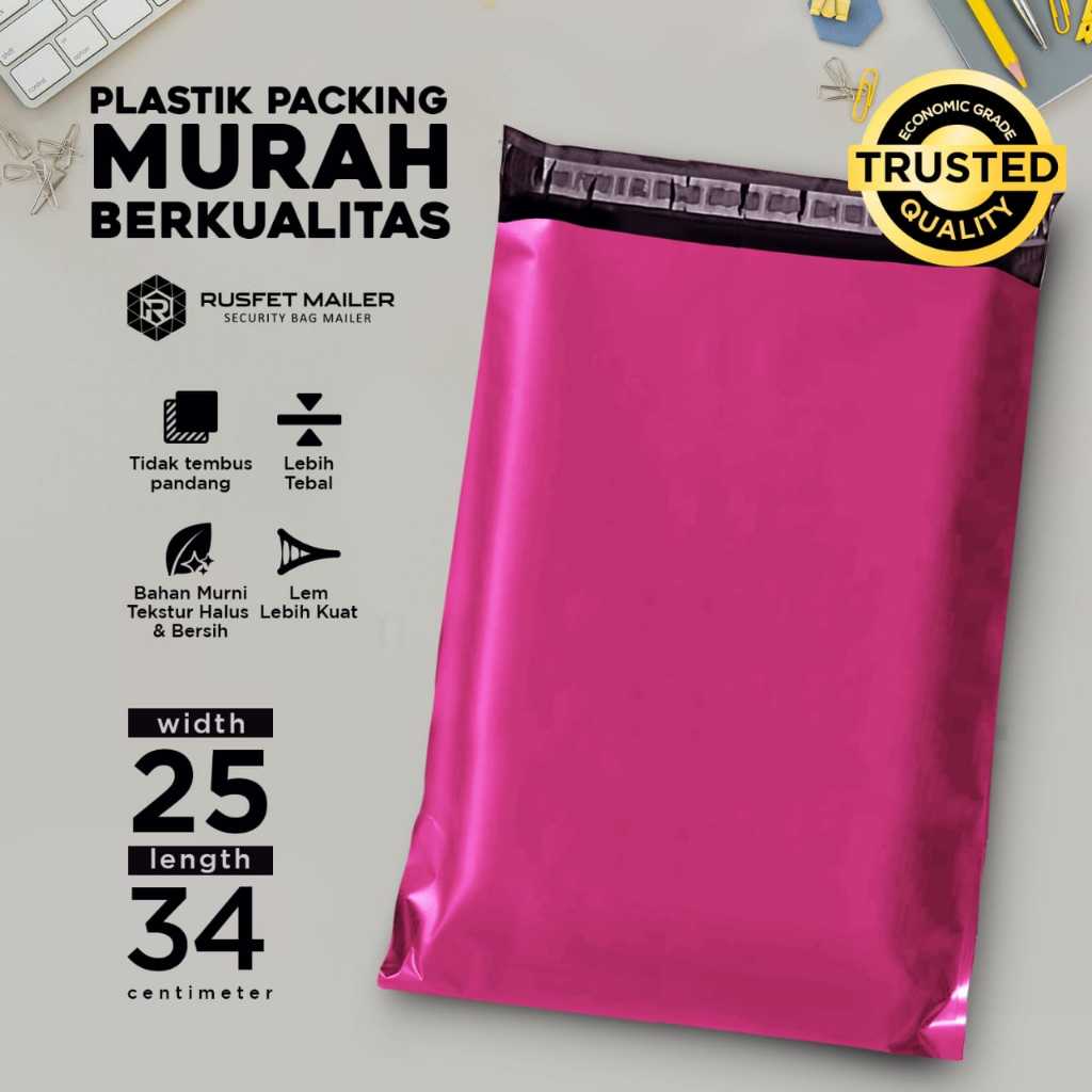 

POLYMAILER AMPLOP PACKING ONLINE TERMURAH - ISI 100 LEMBAR 25 X 35 Red Fanta