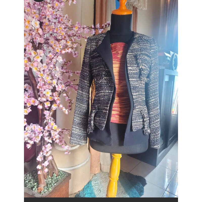 tweed blazer rawis navy