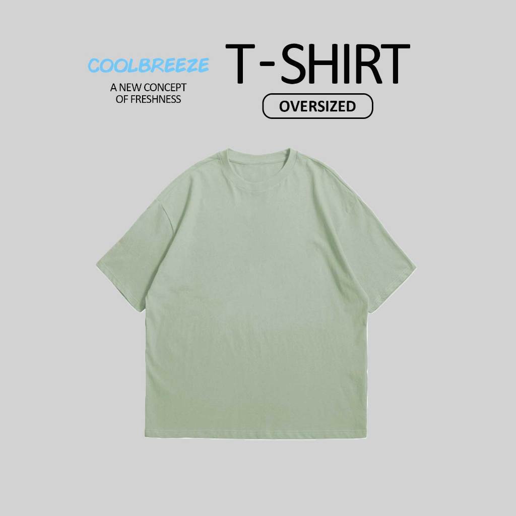 Kaos Polos Oversize 16s Heavyweight Cool Breeze - Sage Green