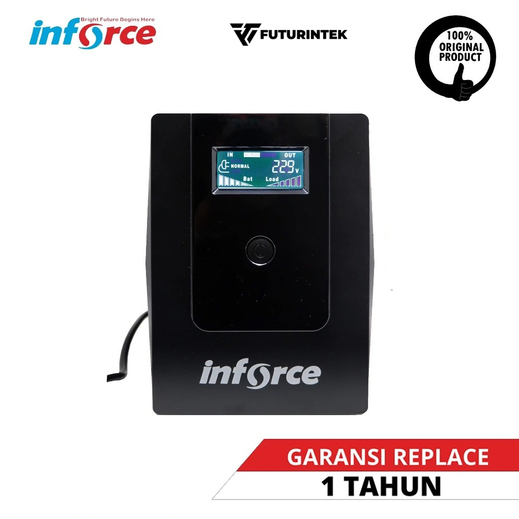 INFORCE UPS 1200VA Backup Daya Stabilizer Komputer PC TV Modem