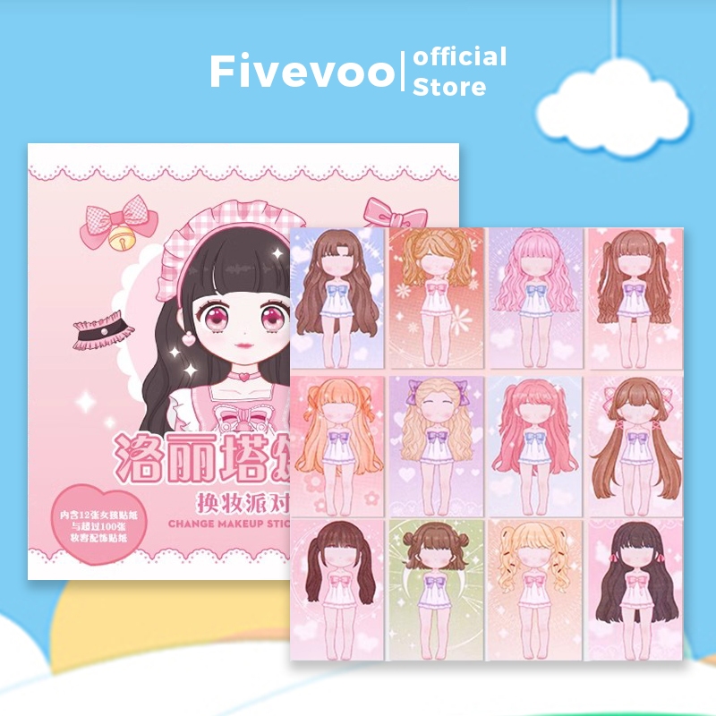 

FIVEVOO Stiker Make Up Book/ Buku Sticker Diy Make Up/Diary BP Jadul Lucu/Sticker Make Up Book Korea