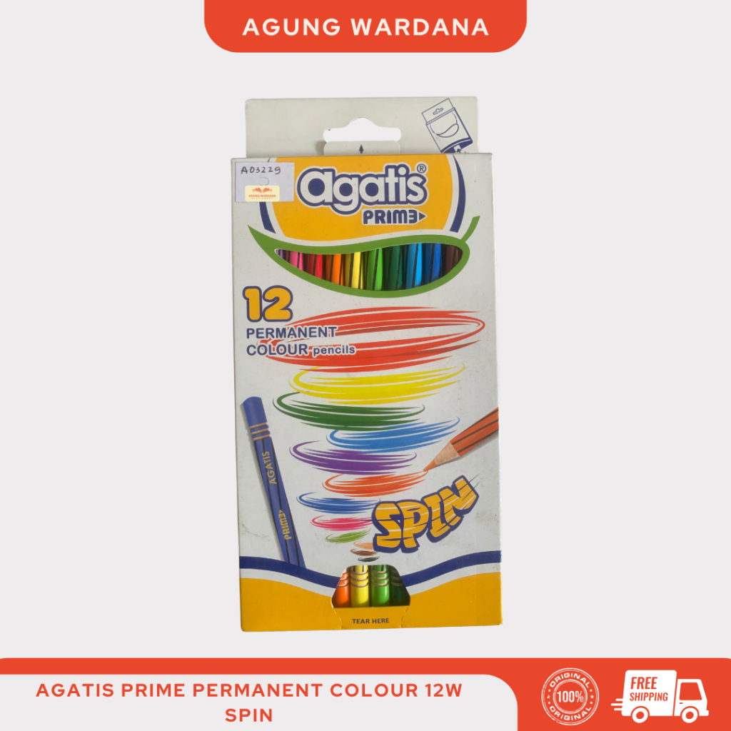 

AGATIS PRIME PENSIL WARNA PERMANENT COLOUR SPIN 12 WARNA