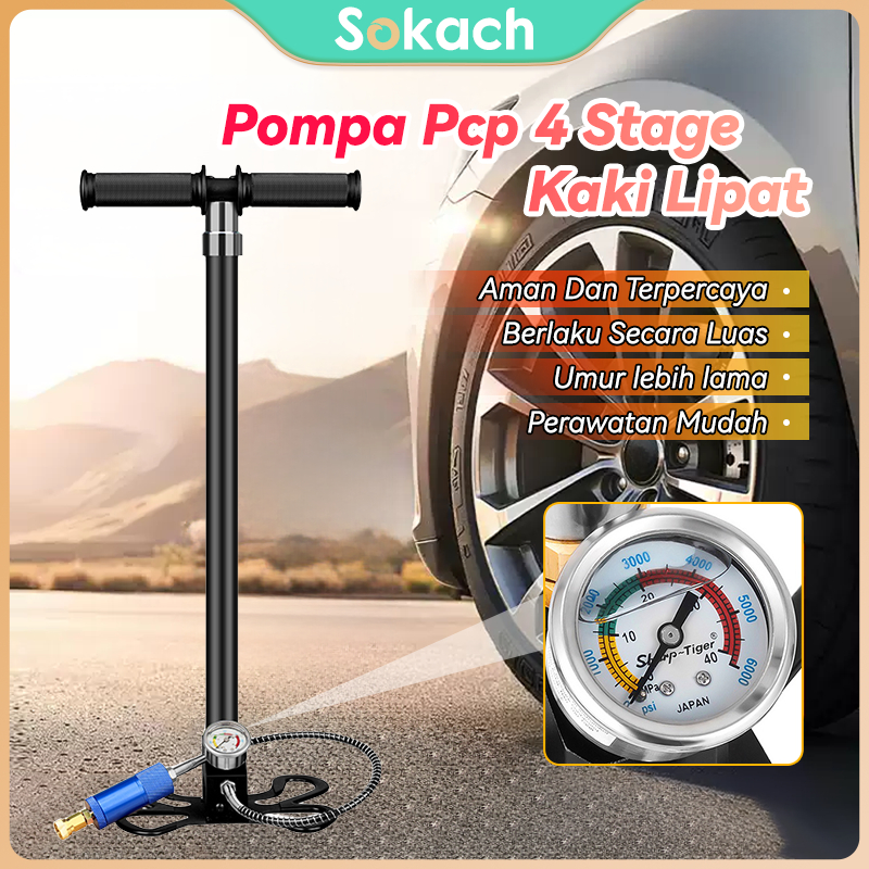 Ready&GaransiPompa Pcp 4 Stage Kaki Lipat Original Import Manometer 6000psi Stainless Steel NSO