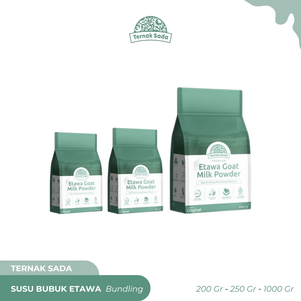 

TERNAK SADA - Susu Bubuk Etawa - Bundling 3 Pcs (200gr, 250gr, 1kg)