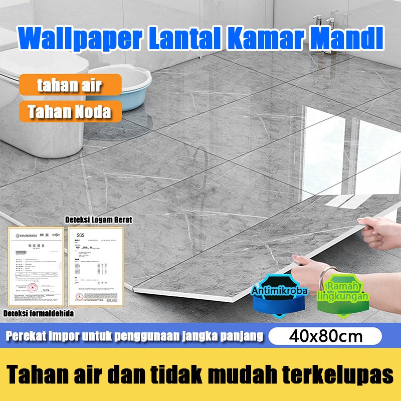 【80 tahun tidak jatuh】Wallpaper dinding VINYL Marble 80 x 40 cm Lantai Vinyl Marbel Granit Stiker Le
