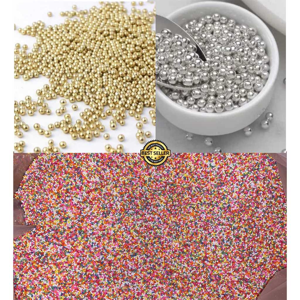 

Sprinkle Springkel Warna-Warni Repack 50gr/ Sprinkle Spikel Trimit Gula Butir rainbow / Sprinkles trimit springkel 50gr gold silver pearl baking murah / sprinkles cake dekorasi mutiara