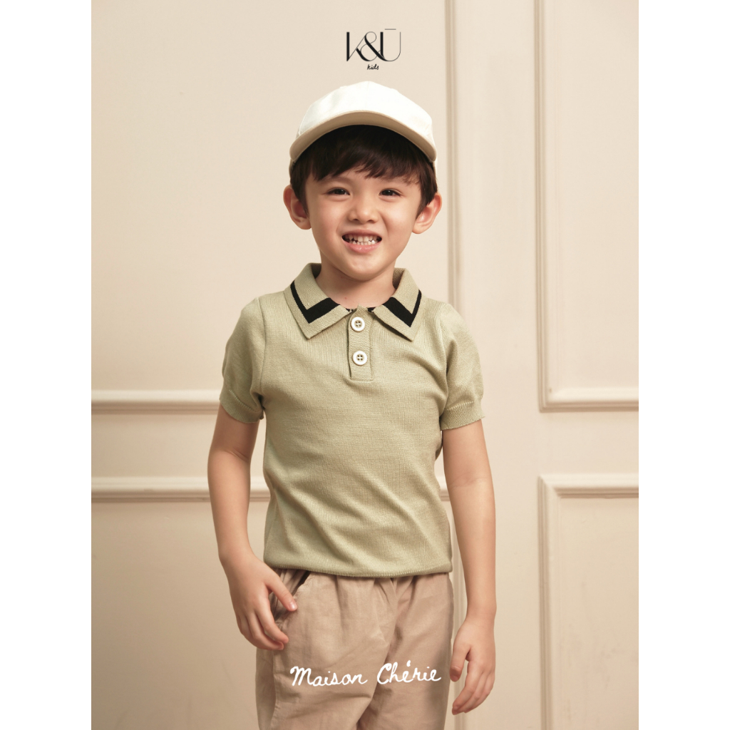 KUKAI Kids | Ethan Polo Top - Kaos Polo Rajut Anak Laki-laki - Kaos Polo Knit Anak Laki-laki - Kids 