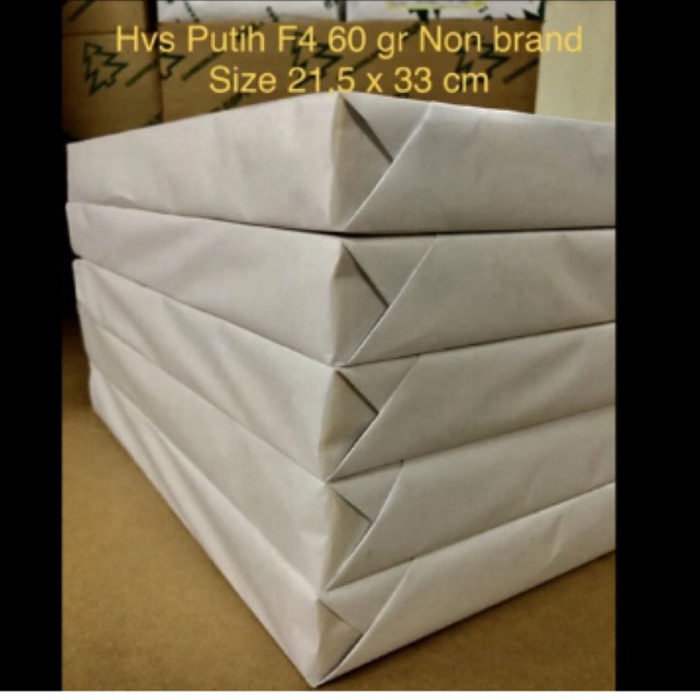 

Kertas HVS putih 60 gr F4 ( folio / 21,5x33 cm ) Non brand