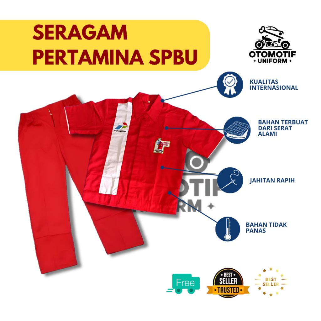 Seragam Spbu Operator | Baju Celana Spbu | Seragam Spbu Merah | Seragam Pertamina | Baju Spbu