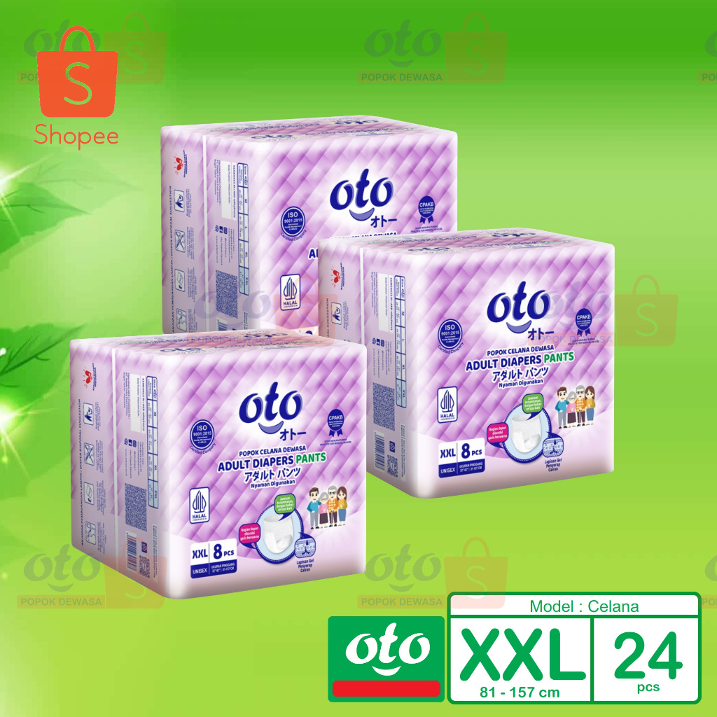 OTO Pants Adult Diapers Popok Dewasa model Celana 8 XXL - 3 Pack