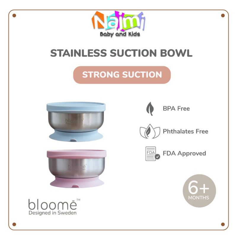 Bloome Baby Stainless Suction Bowl / Mangkuk Bayi Stainless Premium Bloome