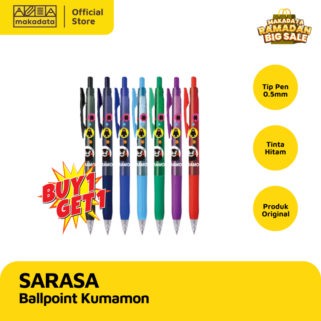 

PROMO ! SARASA BOLPEN / PULPEN KUMAMON 0.5 (1 PCS) BUY 1 GET 1 FREE MURAH