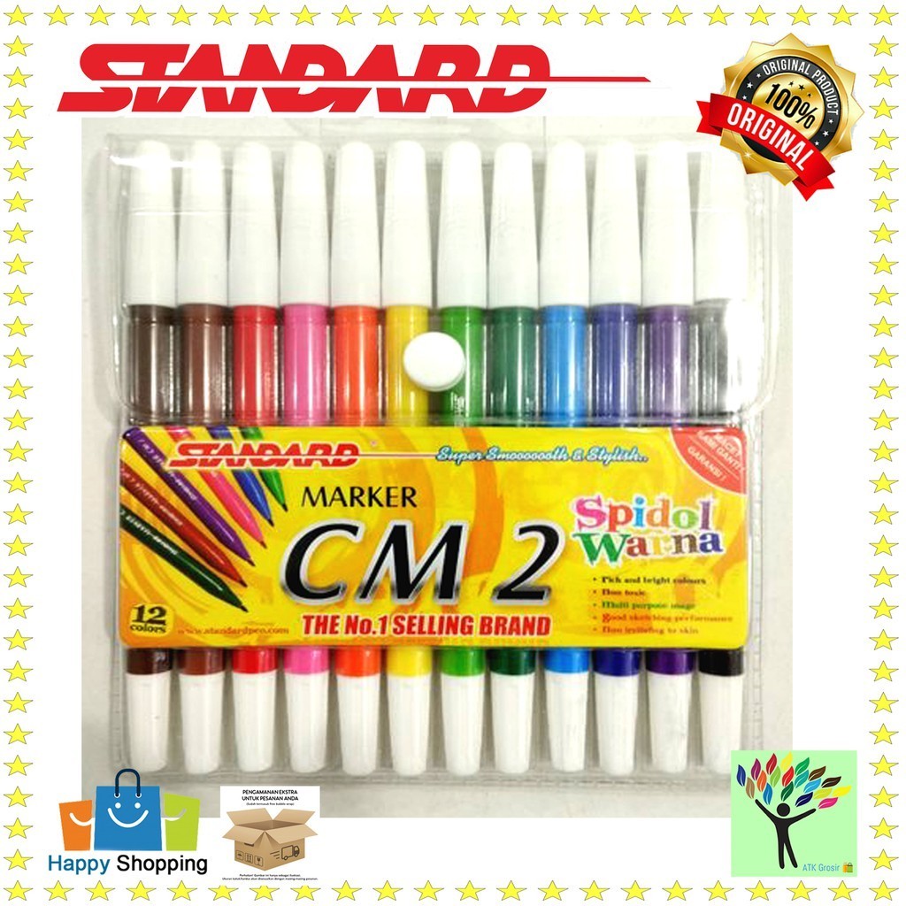 

Spidol Warna Standard CM 12 warna / Pewarna Spidol Set / Spidol set