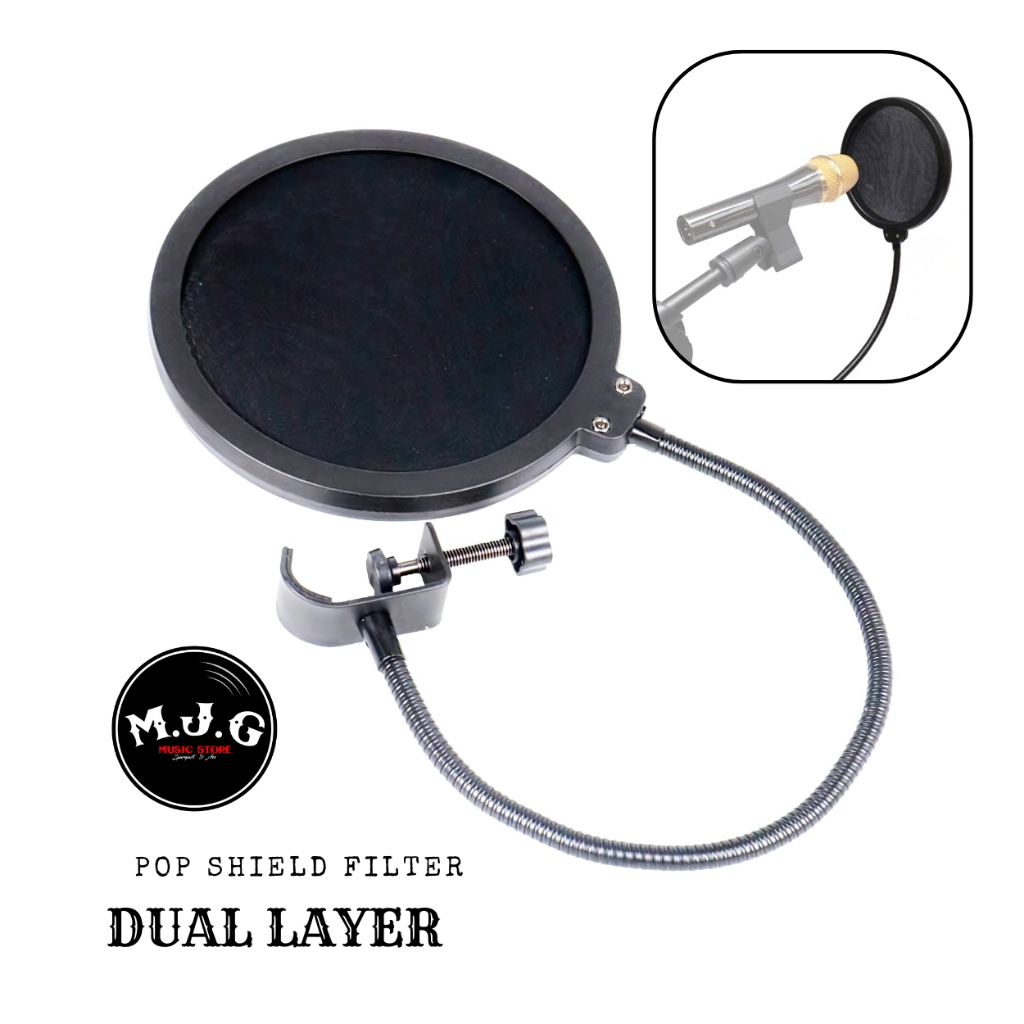 pop shield filter saringan suara microphone mikrofon recording mic