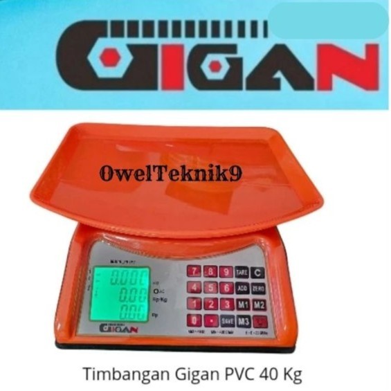 OwelTeknik9 - Timbangan Duduk PVC 40Kg GIGAN Original/Timbangan Duduk Digital Plastik 40 KG GIGAN
