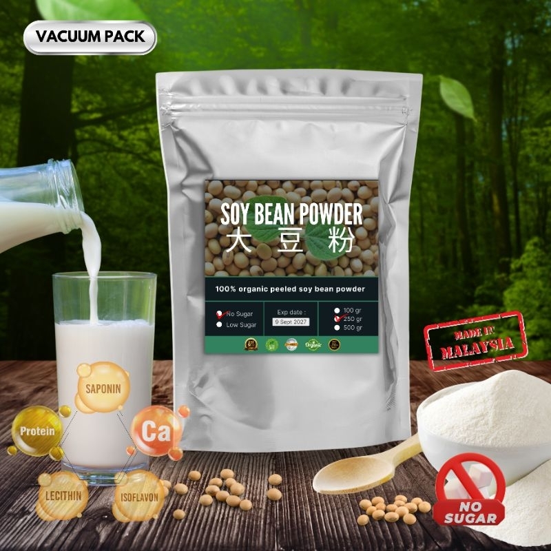 

SOY BEAN ORGANIC • VACUUM REPACK 250 GR • SOYA NON SUGAR