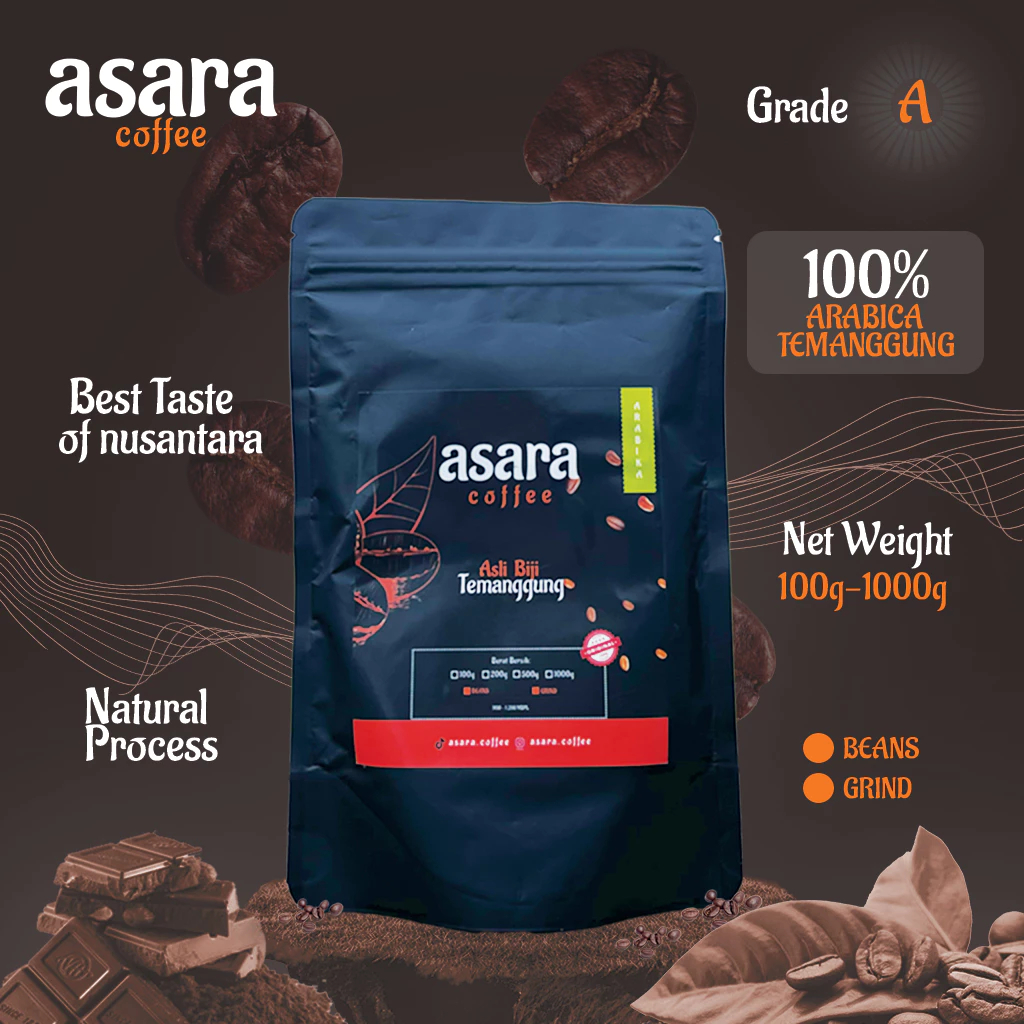 

Kopi Arabika Asli Temanggug Grade A Kemasan 100gr - 1000gr