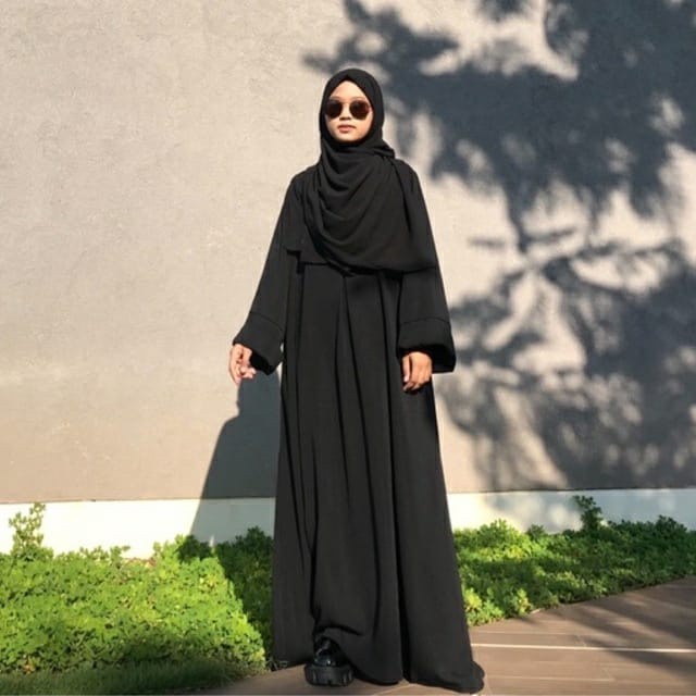Abaya Hitam Polos Wanita Abaya Turkey Baju Umroh Wanita 2022