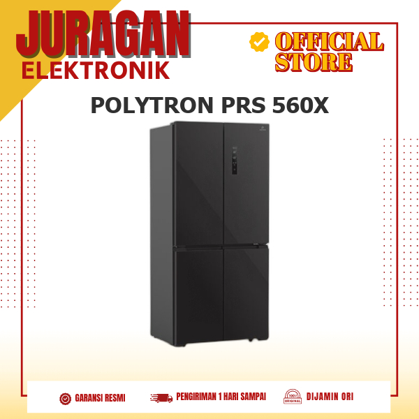 POLYTRON PRS 560X KULKAS SIDE BY SIDE INVERTER 550L//PRS560X/560X