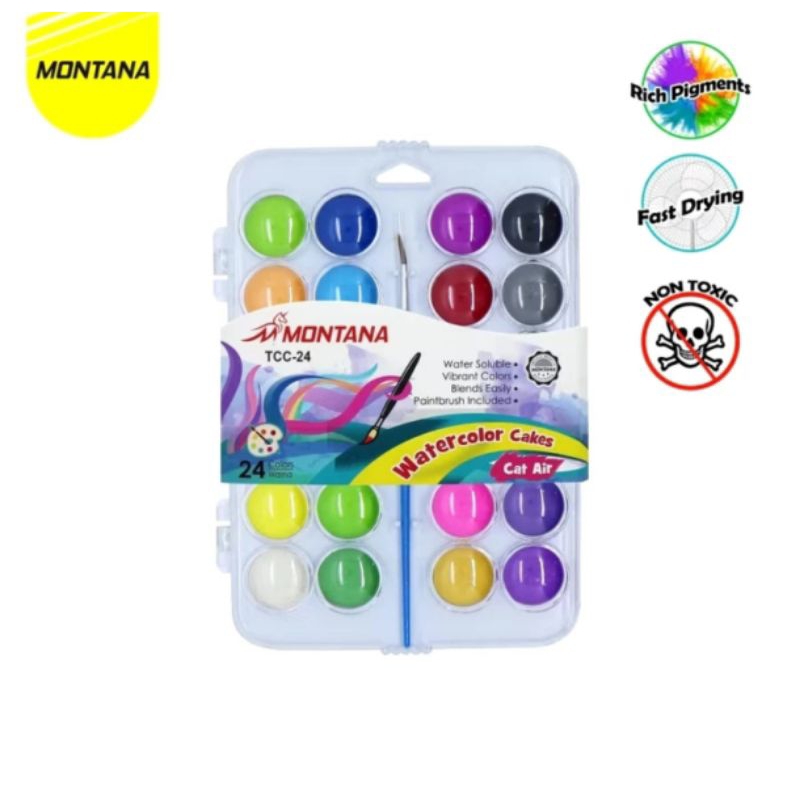 

Cat Air Water Color Cake Montana Set 24 Warna TCC-24