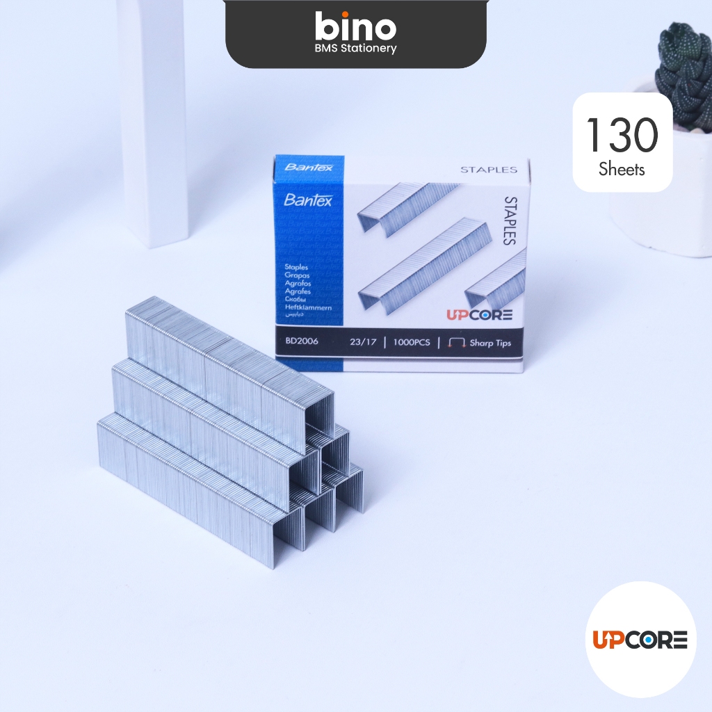 

[BMS Surabaya] Bantex Staples 23/17 Ujung Tajam Anti Karat | Untuk 120 Lembar Kertas | Isi 1000 Pcs