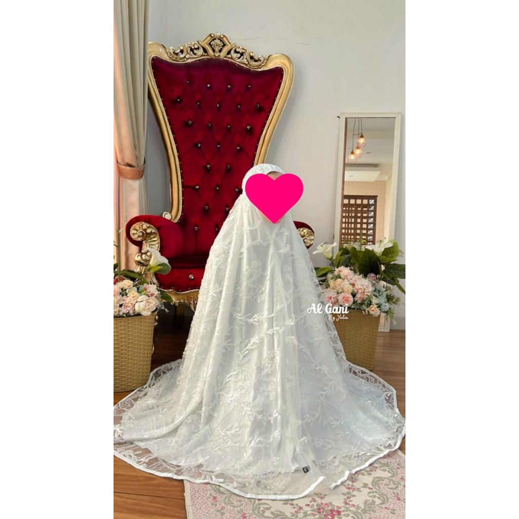 Mukena ALGANI Putih Mewah payet Terbaru cantik alganibyyulia
