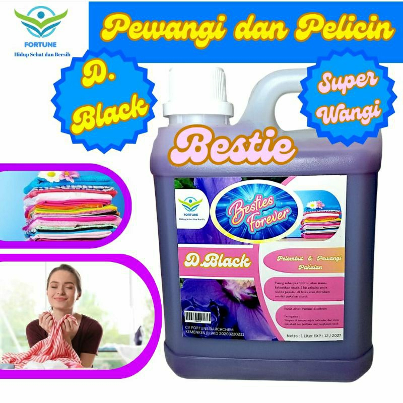 Pewangi Pelembut Pakaian Softener 1 Liter Fortune , Bestie Forever, Pewangi Pakaian, Seperti Molto,