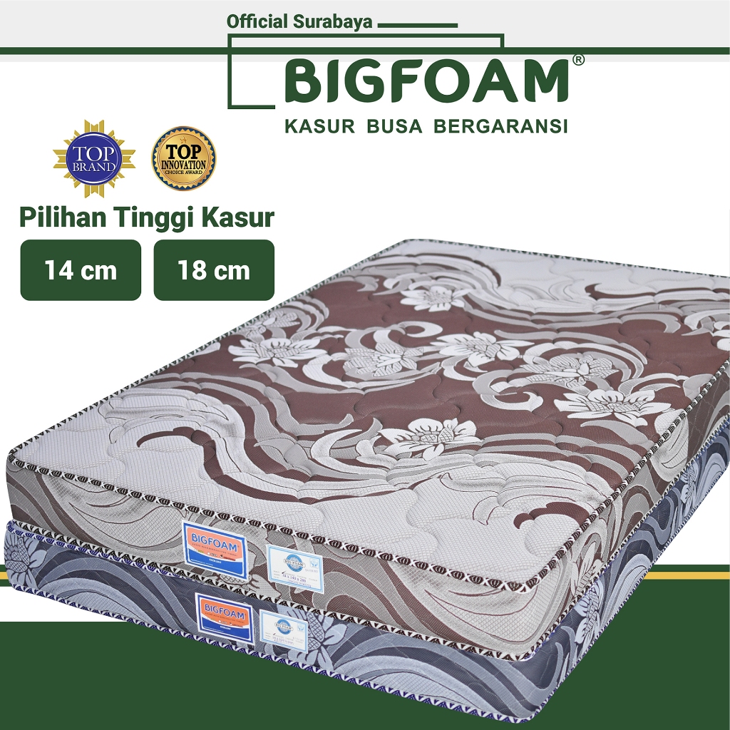BIGFOAM (Official Surabaya) - Kasur Busa / Spons Tipe Standard Dengan Quilting Premium