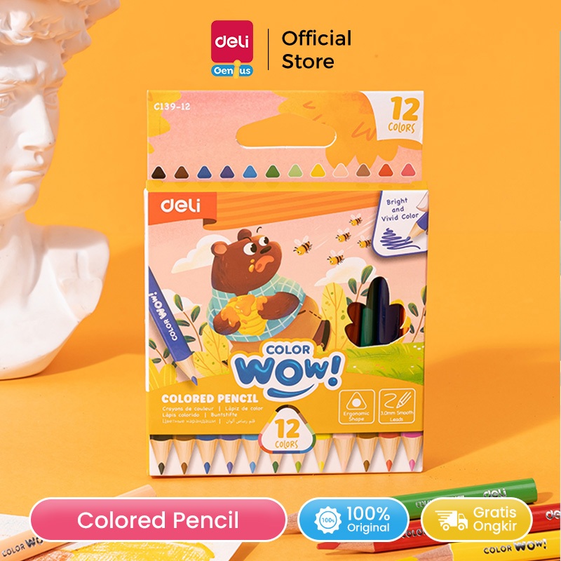 

Deli Coloring Pencil / Pensil Warna12 Warna Cerah Berkualitas EC139