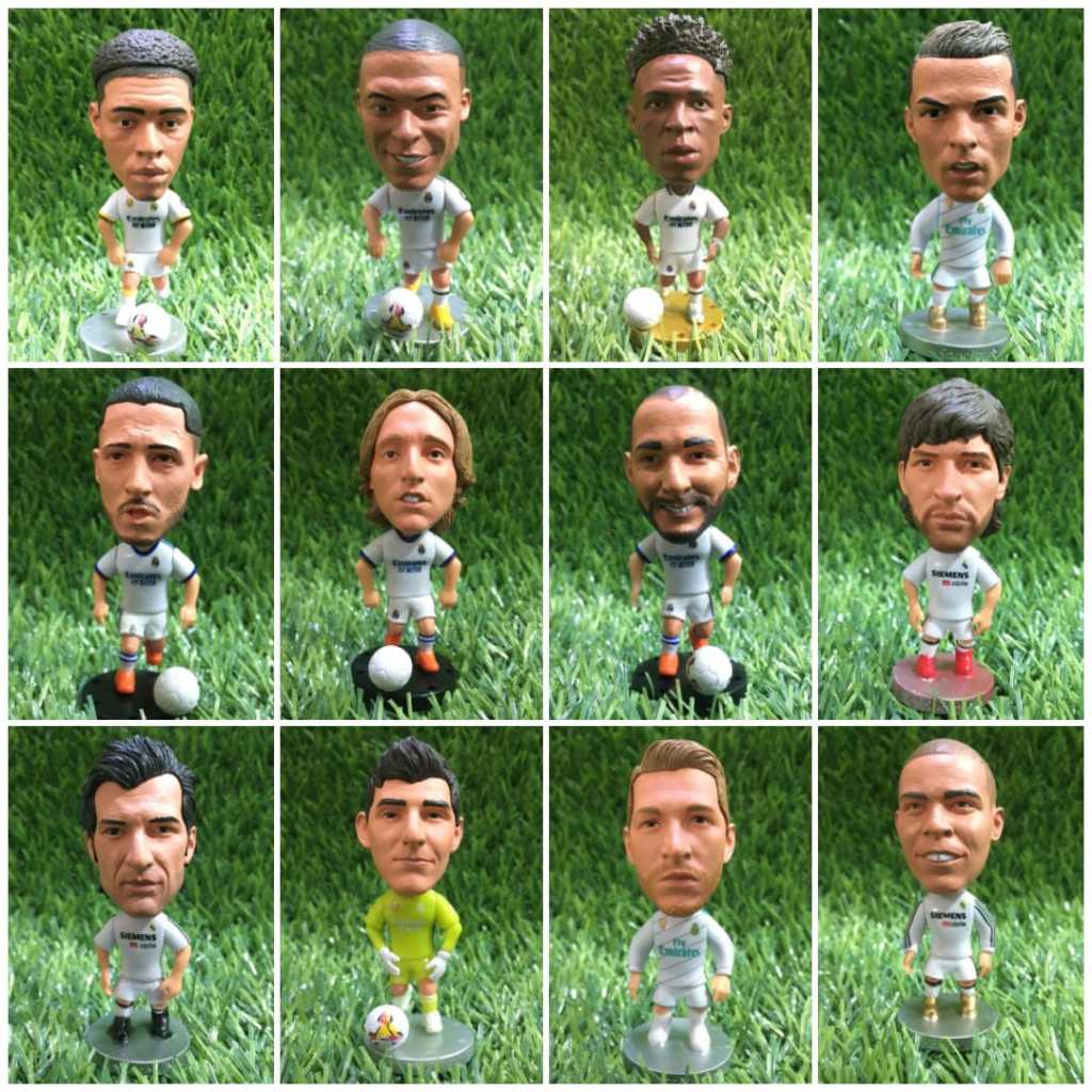 Minifigure Pemain Bola Madrid Karakter Pemain Bola Cristiano Navas Mbappe Bellingham Vinicius Beckha