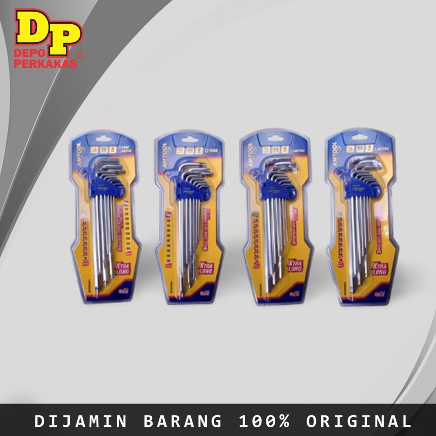 KUNCI L SET AMERICAN TOOL BINTANG / HEXAGONAL / LONG / KUNCI L SET AMERICAN TOOL BOLPOINT