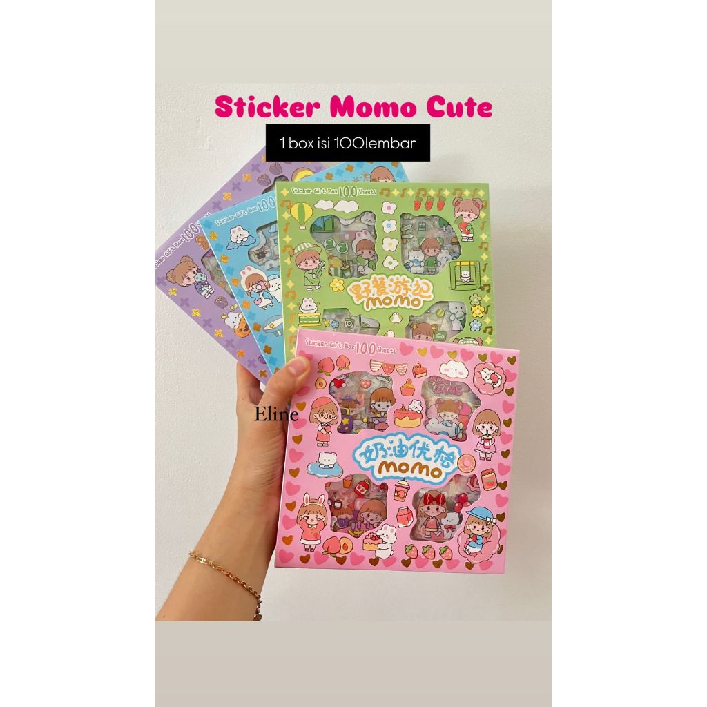 

STICKER MOMO WATERPROOF ISI 100 LEMBAR PER BOX Anti Air Korea Lucu - Sticker Waterproof PVC Dekorasi Botol Minum HP Laptop