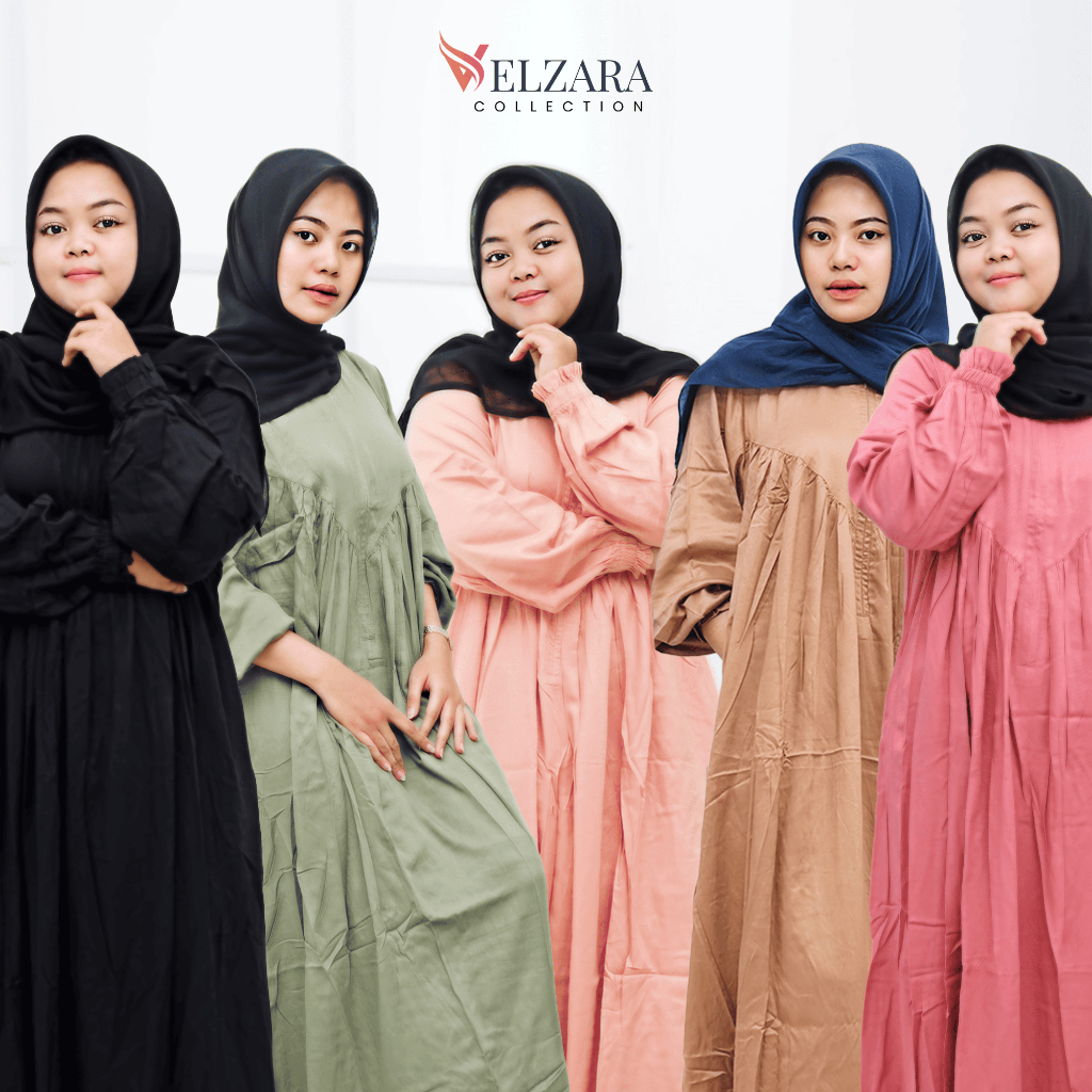 Gamis Aura series bahan katun rayon twill