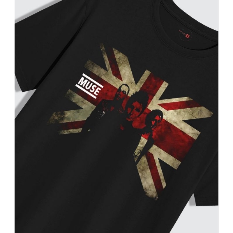 kaos band muse heavy weight cotton 16s built-up tanpa jahitan samping tag stitch supply