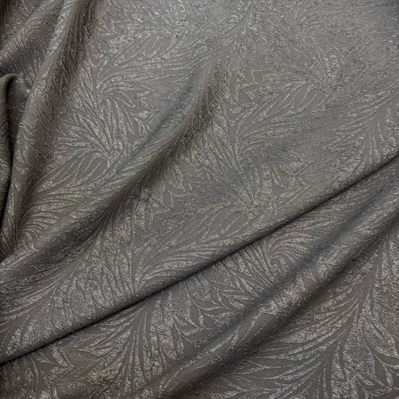 (50 CM) JAYA TEXTILES Bahan Kain Jacquard Crepe Timbul Bahan Abaya Gamis Arab Motif Daun Mewah