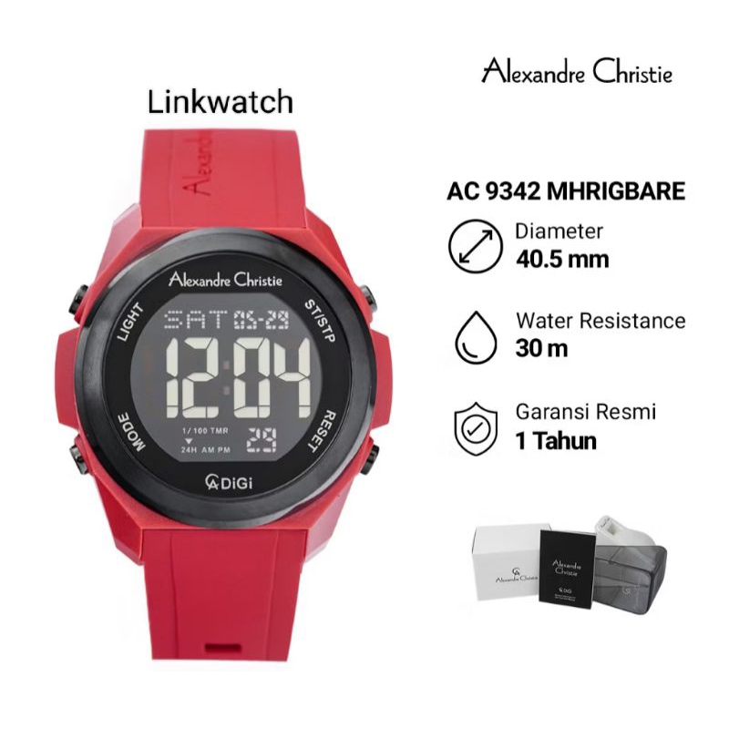 Jam tangan pria Alexander Christie AC 9342 MHRIGBARE Digital Rubber Original Garansi Resmi