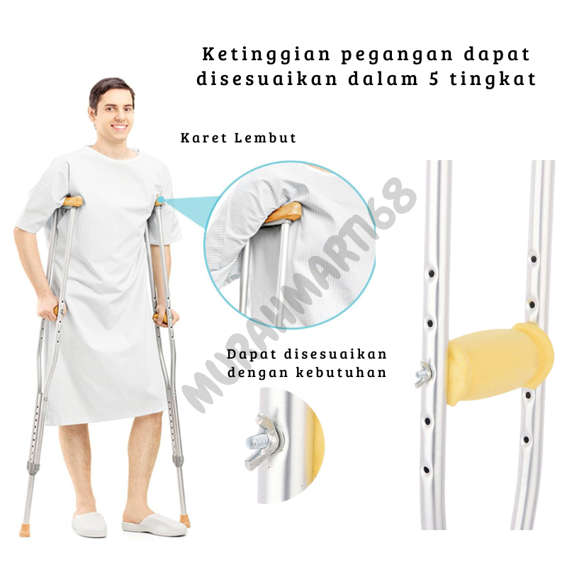 2 PCS TONGKAT KETIAK SEPASANG CRUTCH/SEPASANG TONGKAT KETIAK/ALAT BANTU JALAN KETIAK