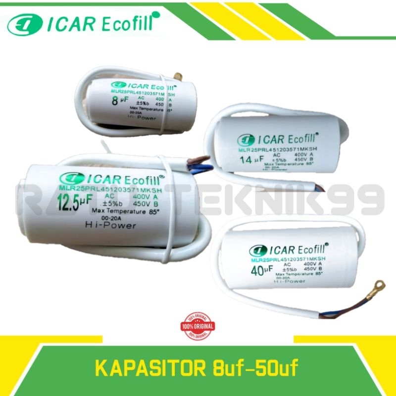One_Flowers1 Kapasitor Icar Ecofill Original 8Uf 10Uf 12,5Uf 14Uf 16Uf 20U 25Uf 30Uf 31,5Uf 35Uf