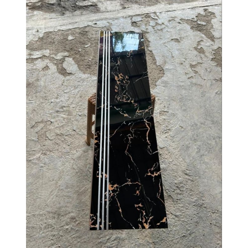 granit keramik pijakan tangga motif marmer hitam emas ukuran 30x80 30x90 30x100 30x120 list plint cu