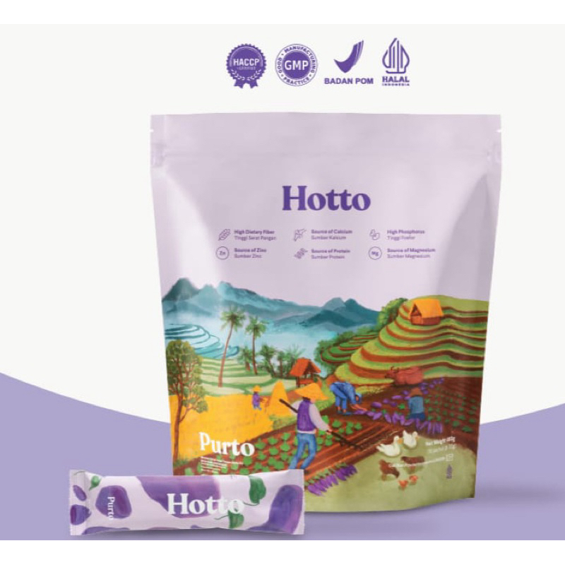 

Hotto Purto Oat Multigrain with Purple potato sehat ubi ungu sachetan